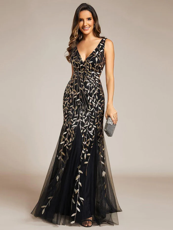 Shop Best Black Gold Dress Prom Using Ever Pretty Discount Code