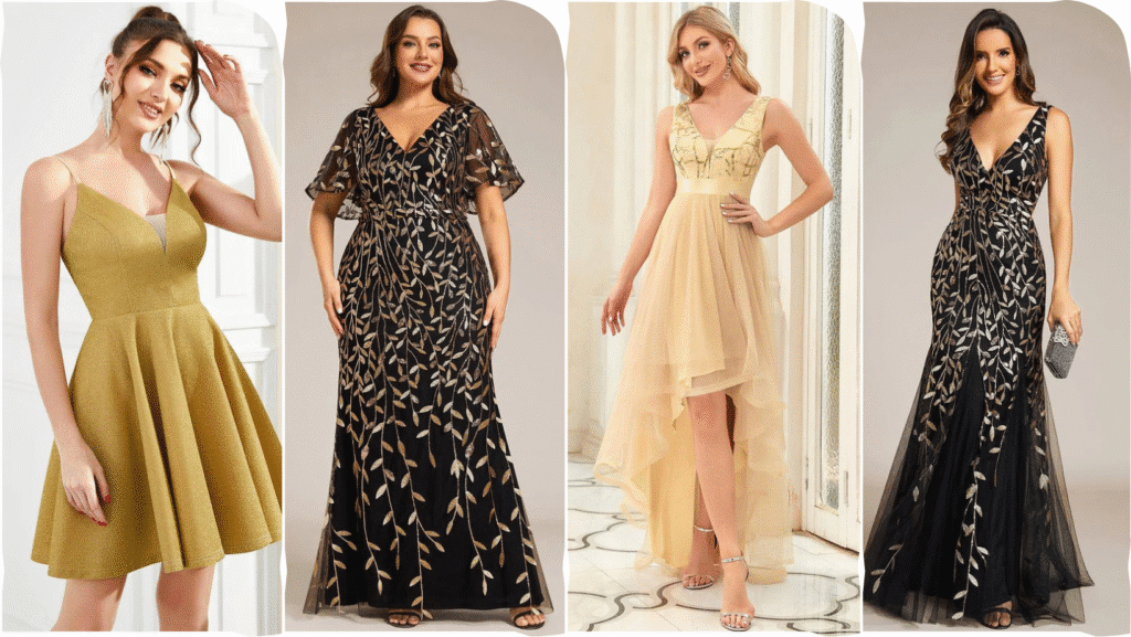 Shop Best Black Gold Dress Prom Using Ever Pretty Discount Code