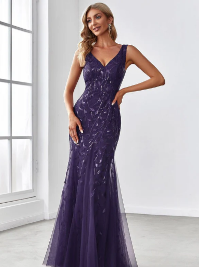 Purple Prom Dress For Sale using Ever Pretty Promo Code