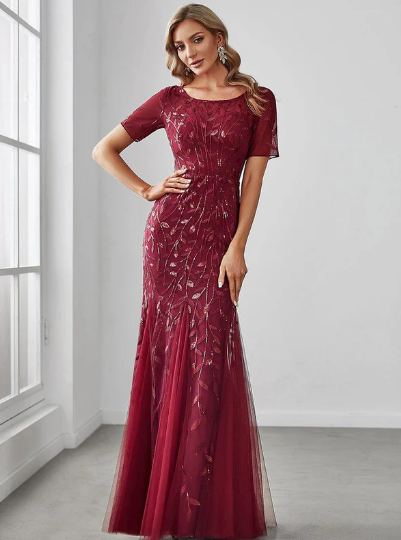 Burgundy Dress For Sale using Ever Pretty Promo Code