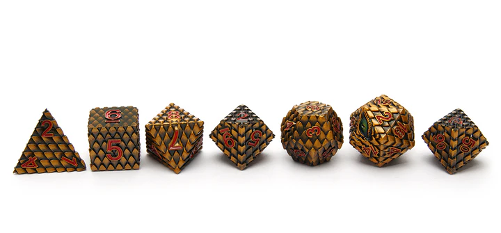 Shop Best Red and Gold Metal Dice with Diceroll Discount Code