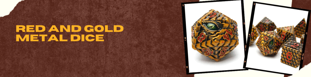 Shop Best Red and Gold Metal Dice with Diceroll Discount Code